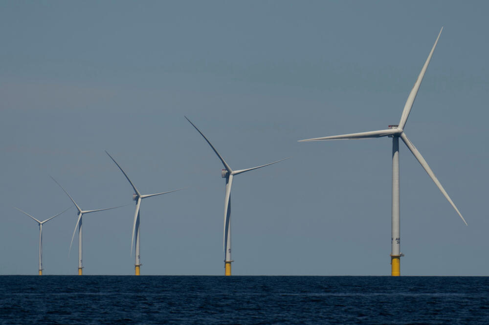 Wind turbines operate at Vineyard Wind 1 offshore wind farm off the coast of Massachusetts. (Carolyn Kaster/AP)