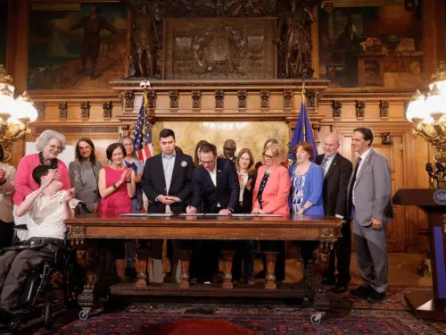Pennsylvania Gov. Josh Shapiro signs three executive orders in Harrisburg, expanding protections for people with disabilities.